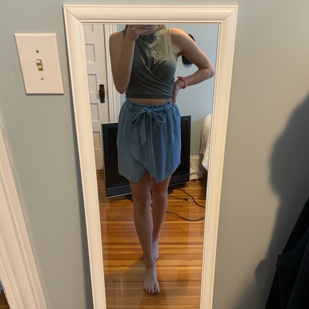 Jean wrap skirt
